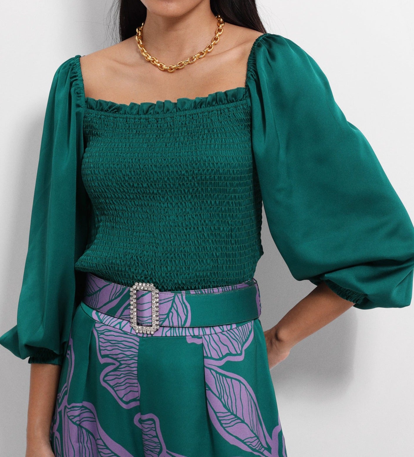 satin sleeve top