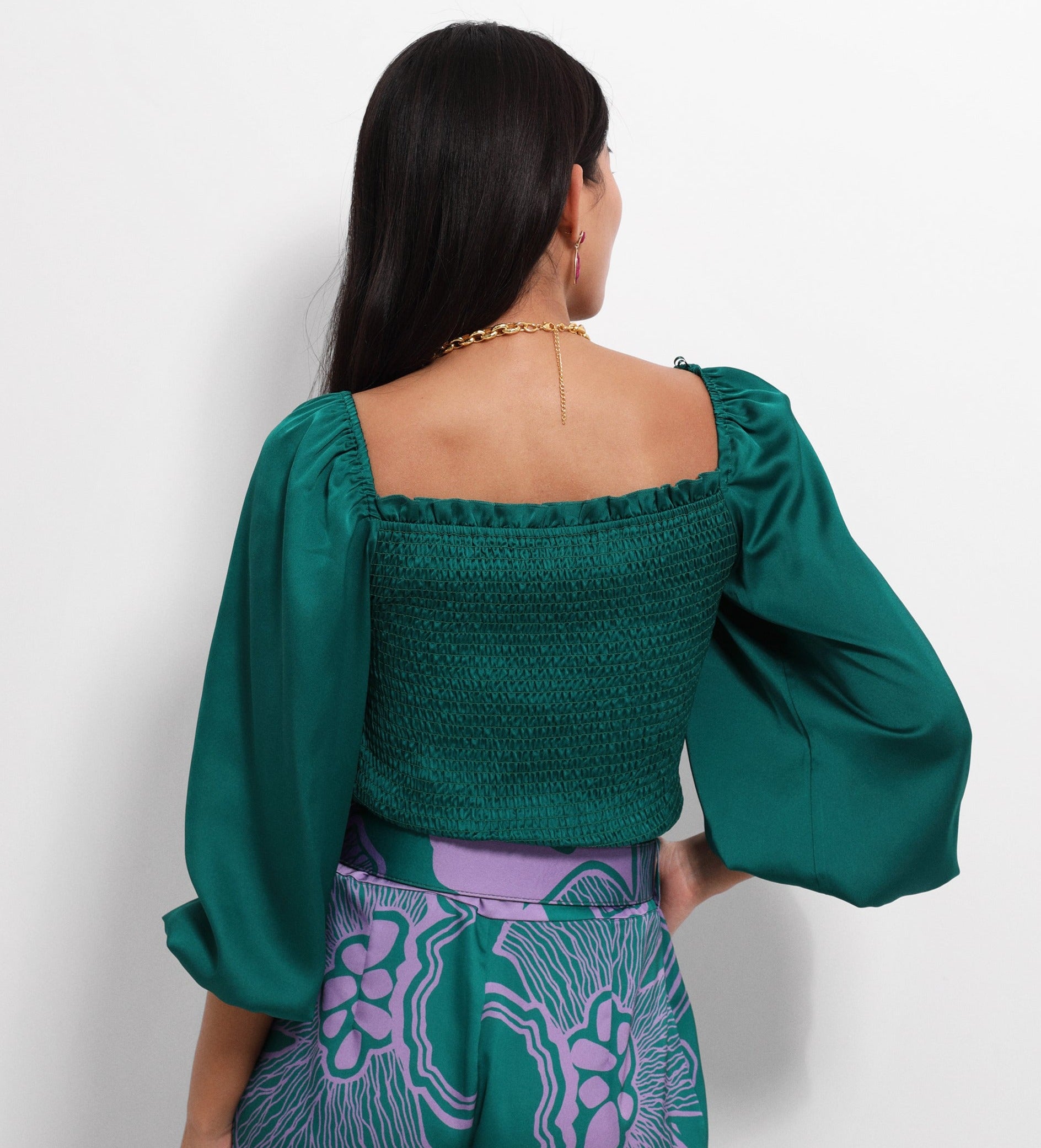 satin sleeve top