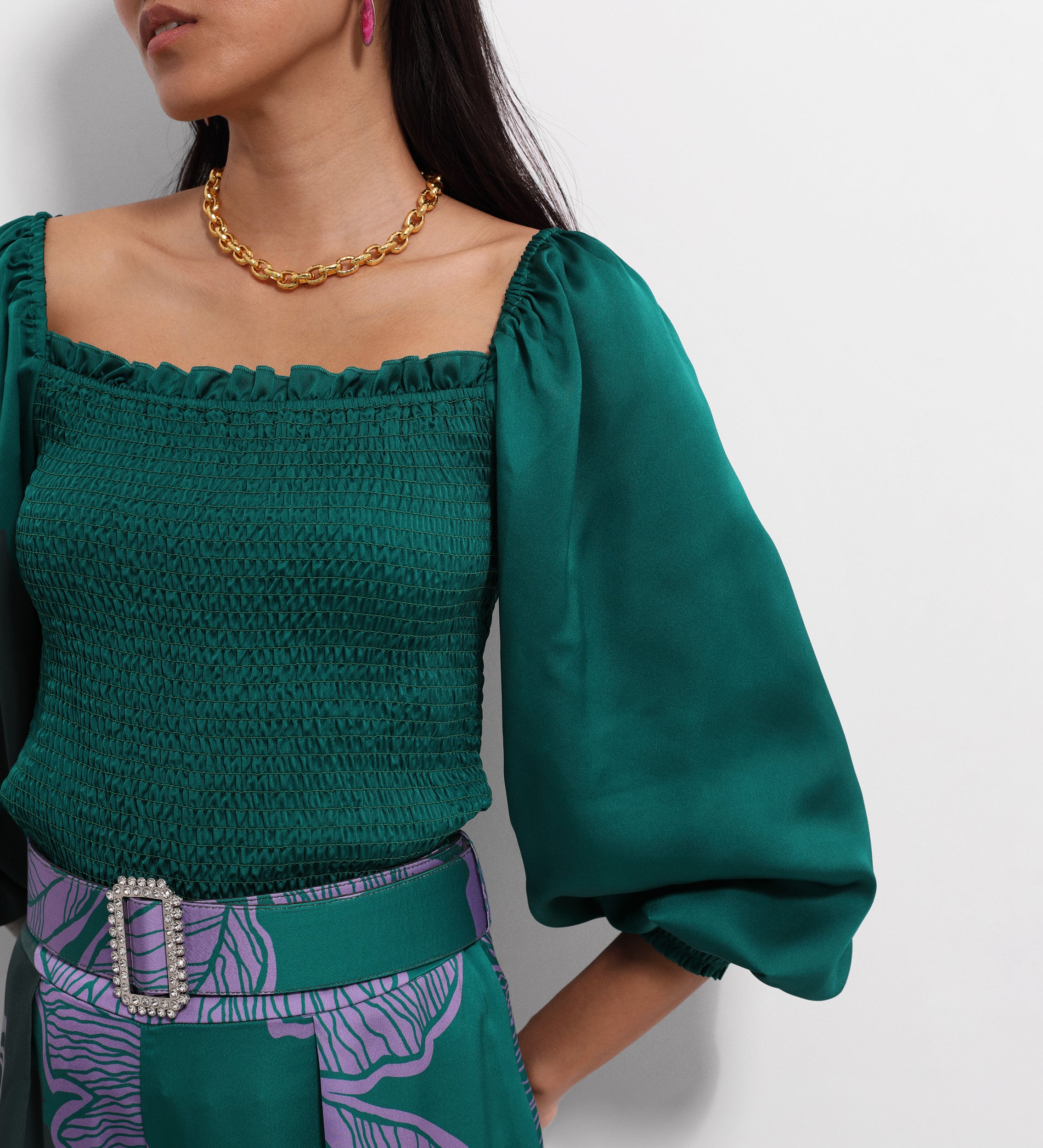 satin sleeve top