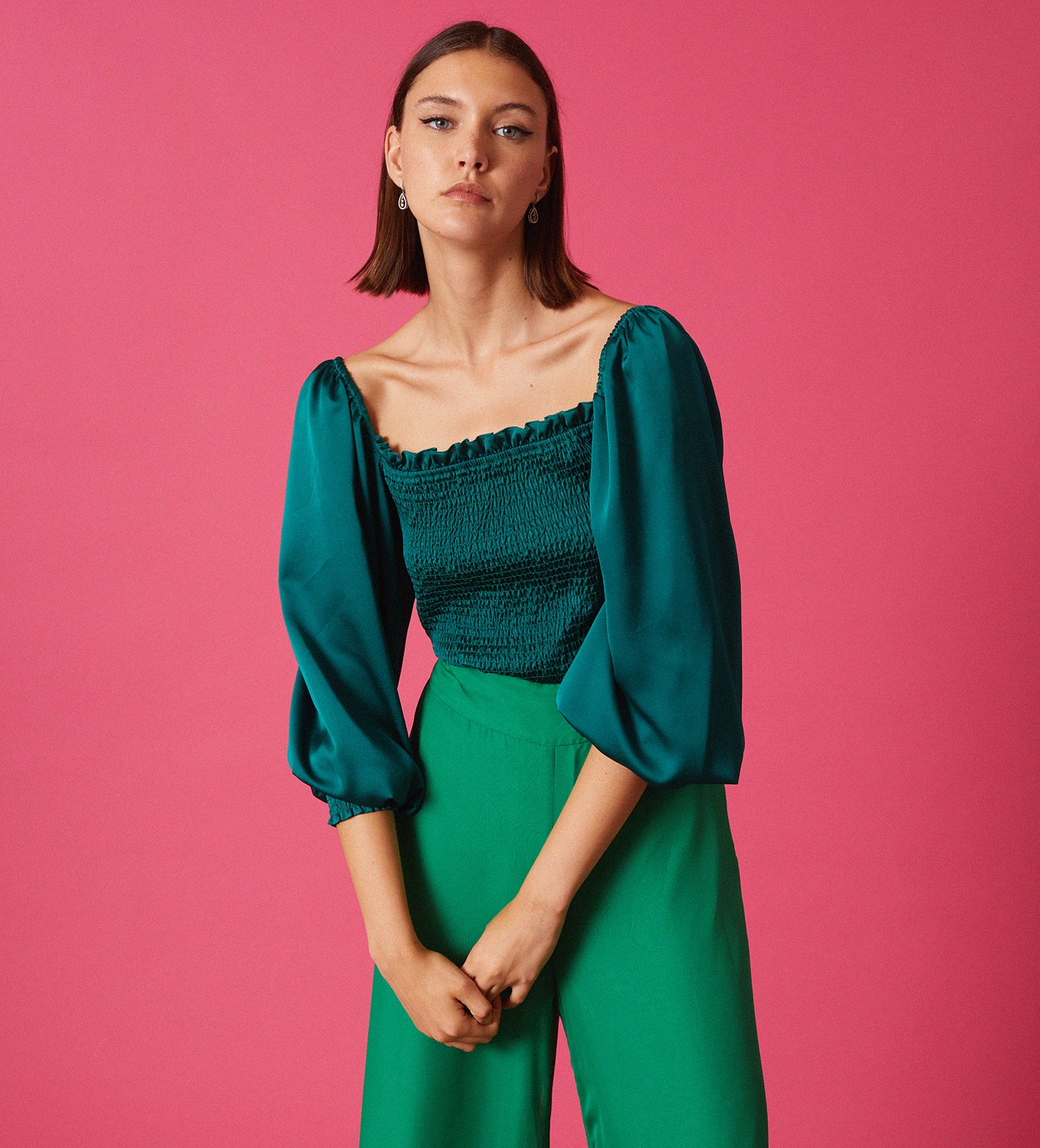 satin sleeve top