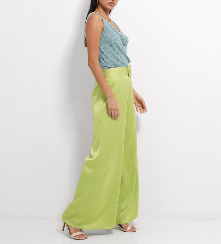 Pantalón satén ancho