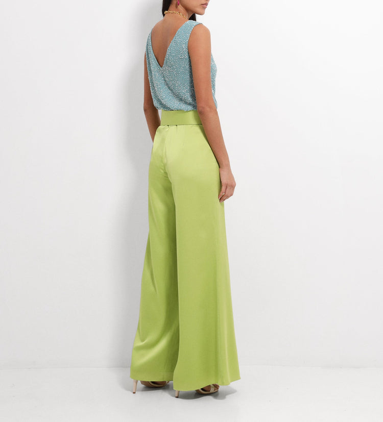 Pantalón satén ancho
