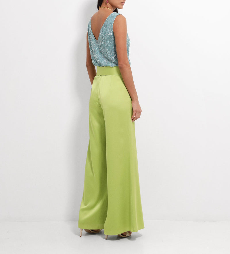 wide satin trousers