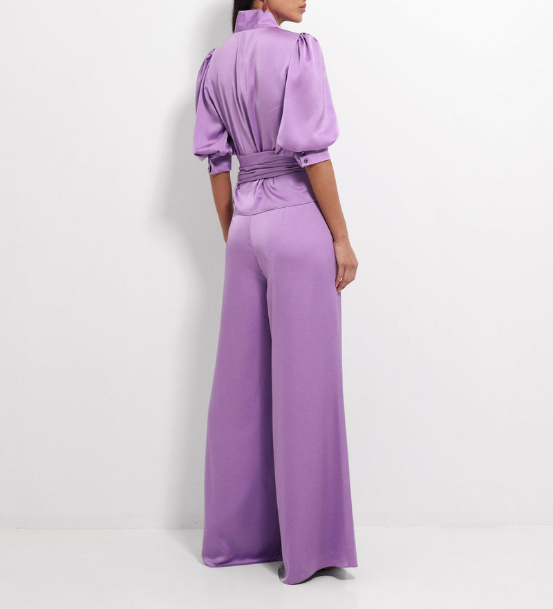wide satin trousers