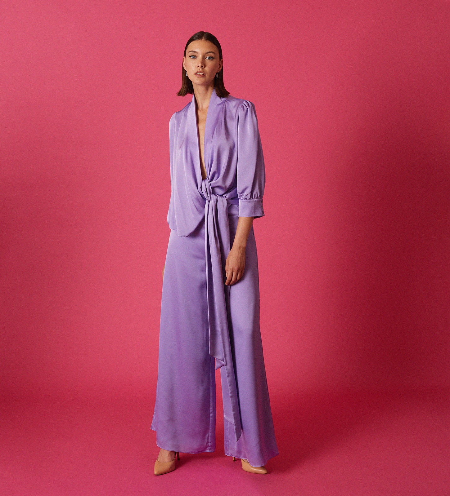 wide satin trousers