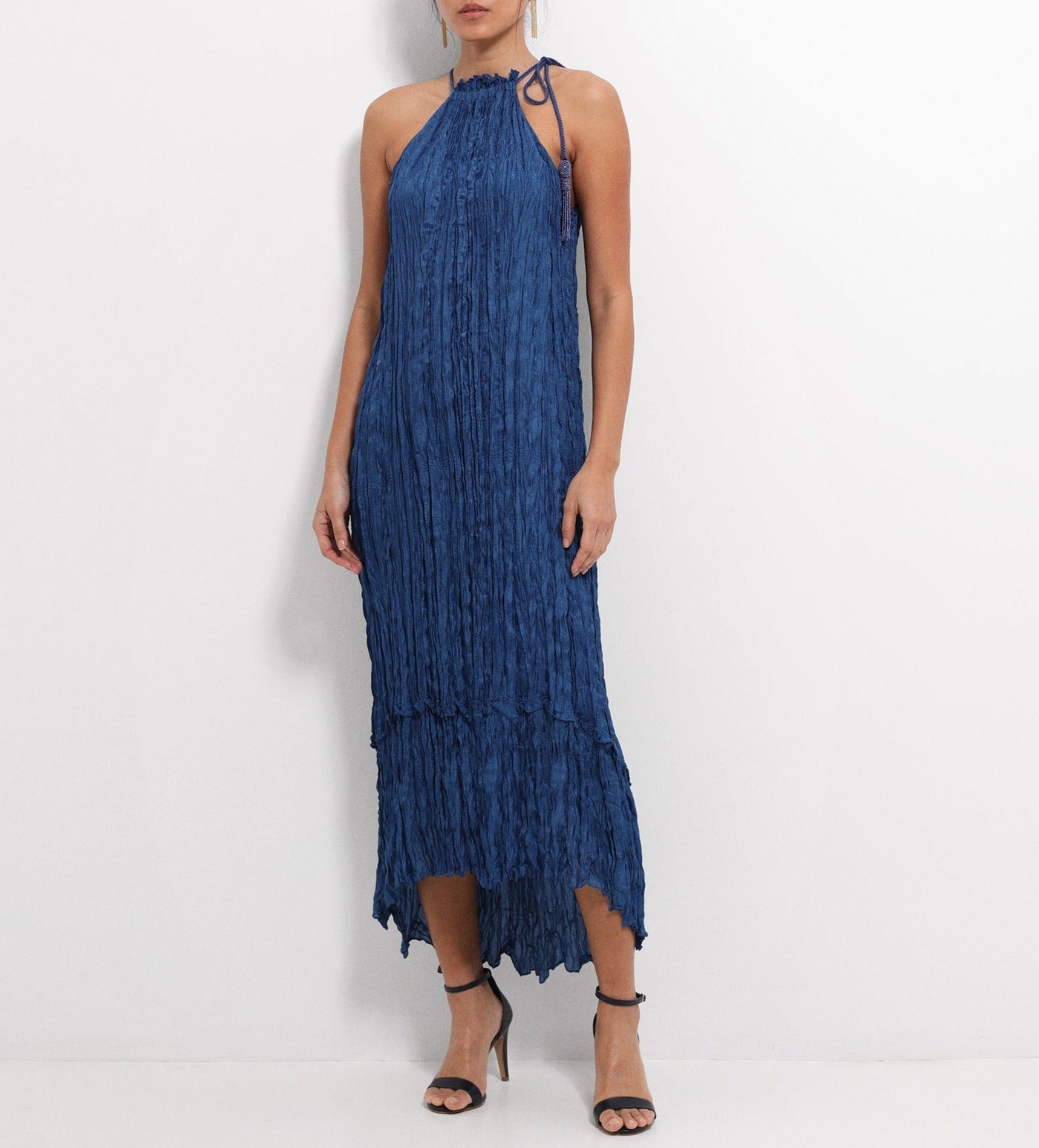Vestido halter largo