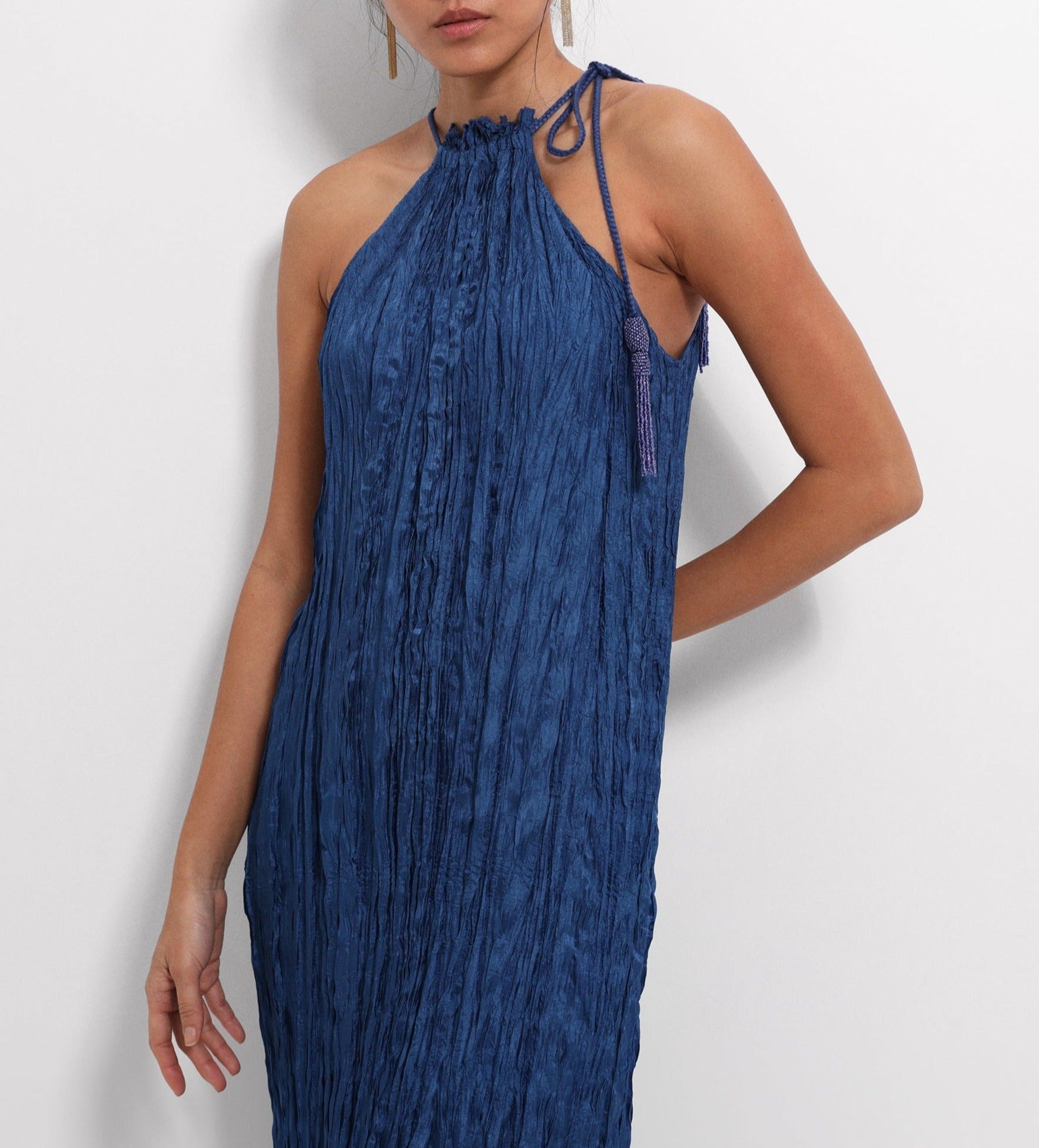 Vestido halter largo