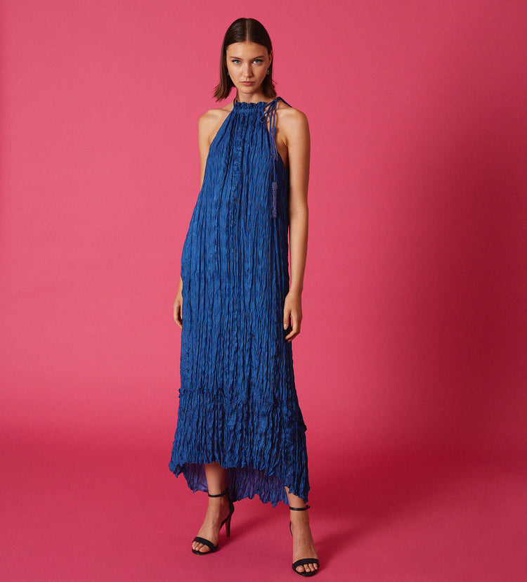 Vestido halter largo