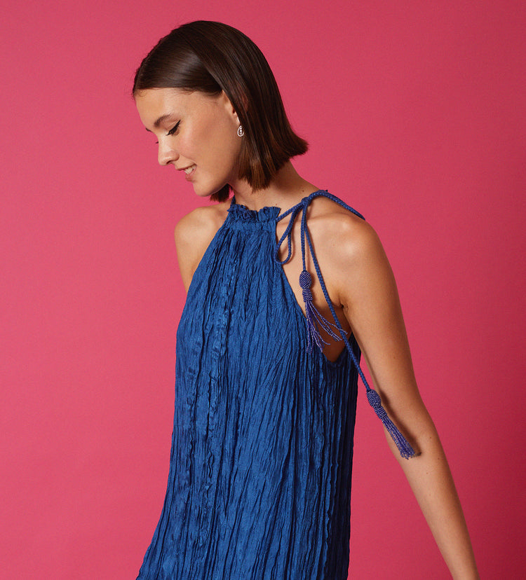 Vestido halter largo