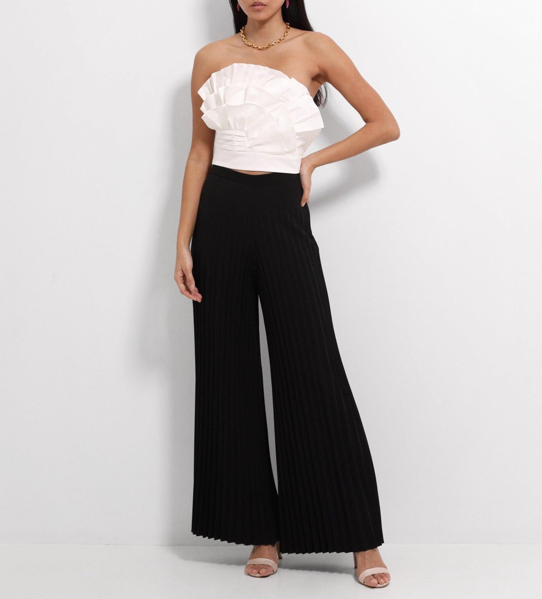 Pantalón crepé plisado
