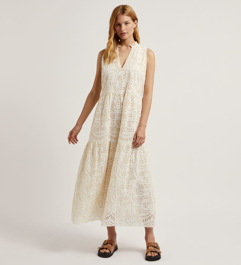 Vestido pisos algodón bordado