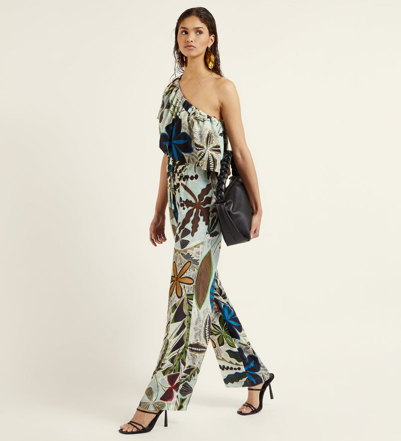 Ruffle asymmetric jumpsuit