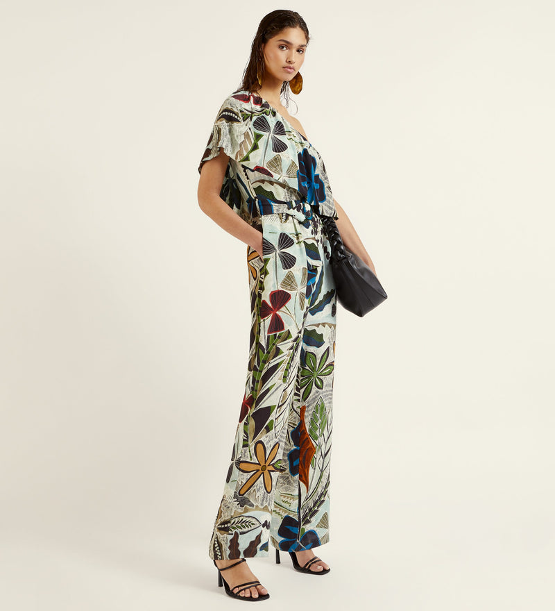 Ruffle asymmetric jumpsuit