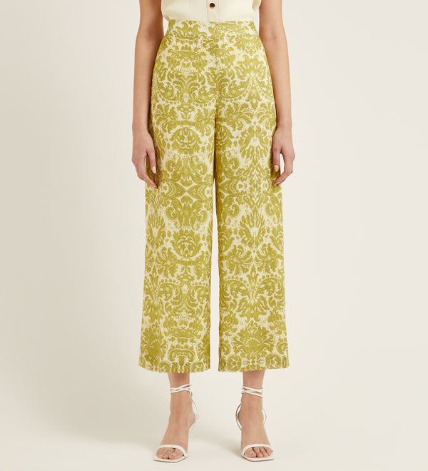 Printed cropped trousers