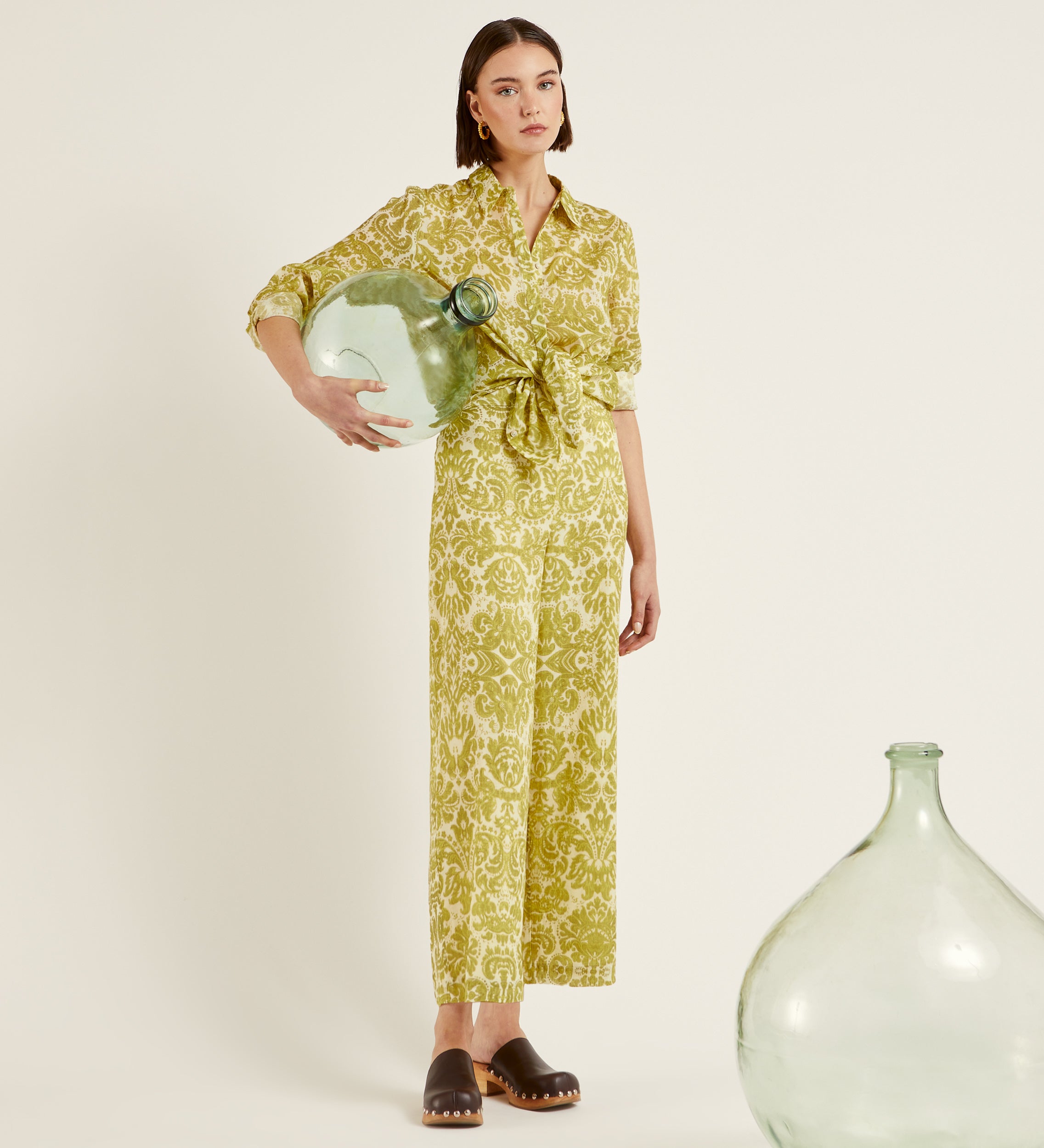 Pantalón crop estampado