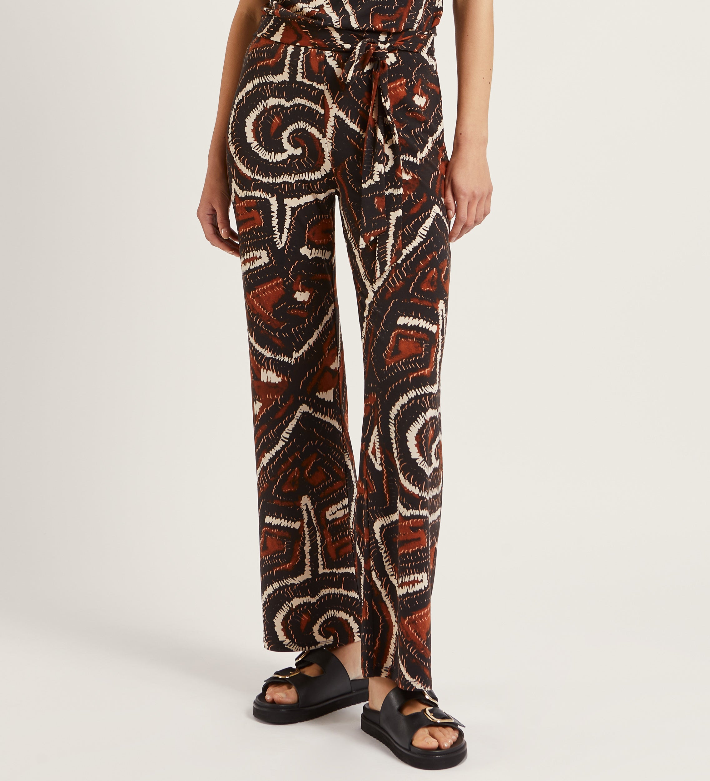Printed knit trousers