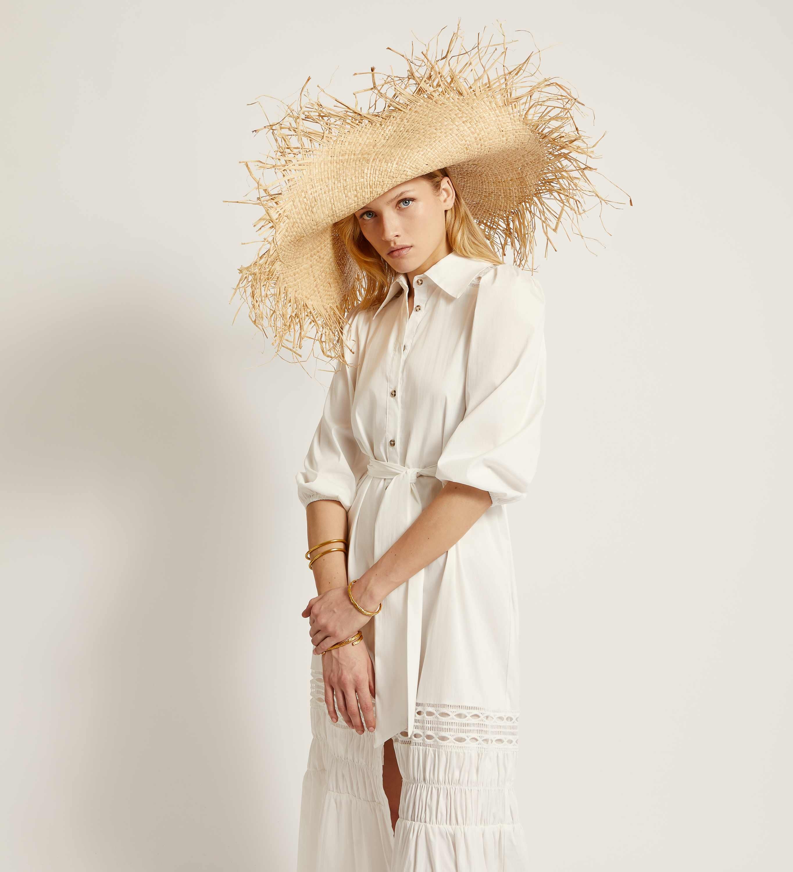 Robe chemise longue en coton