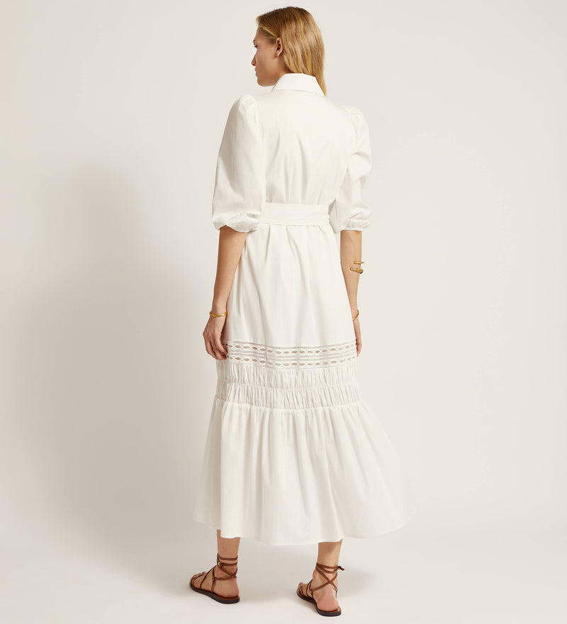 Vestido camisero largo algodón