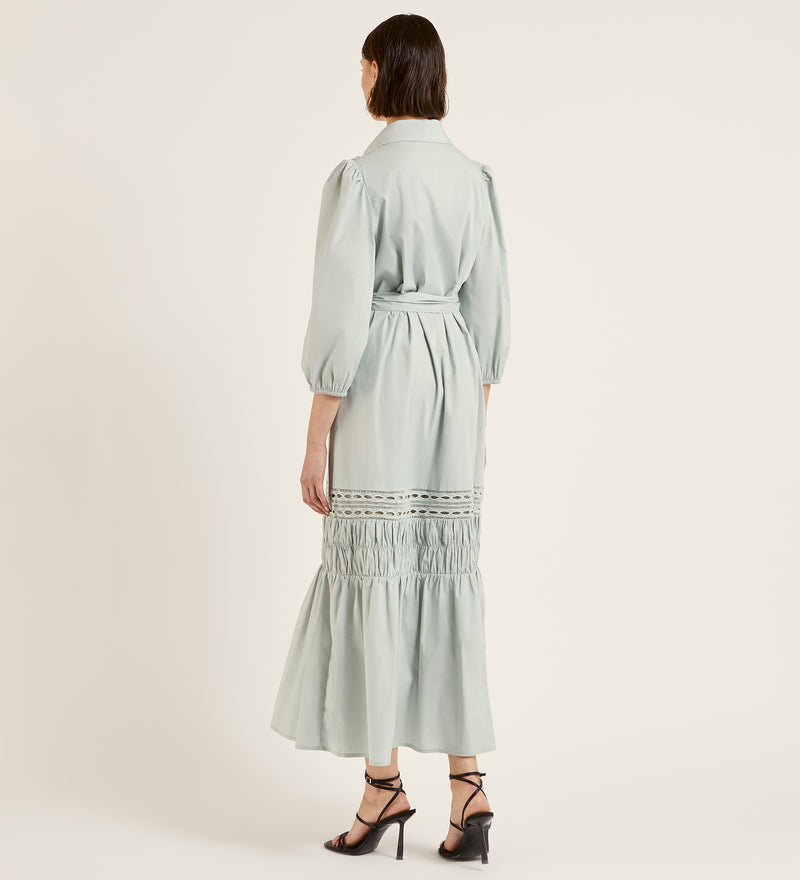 Vestido camisero largo algodon
