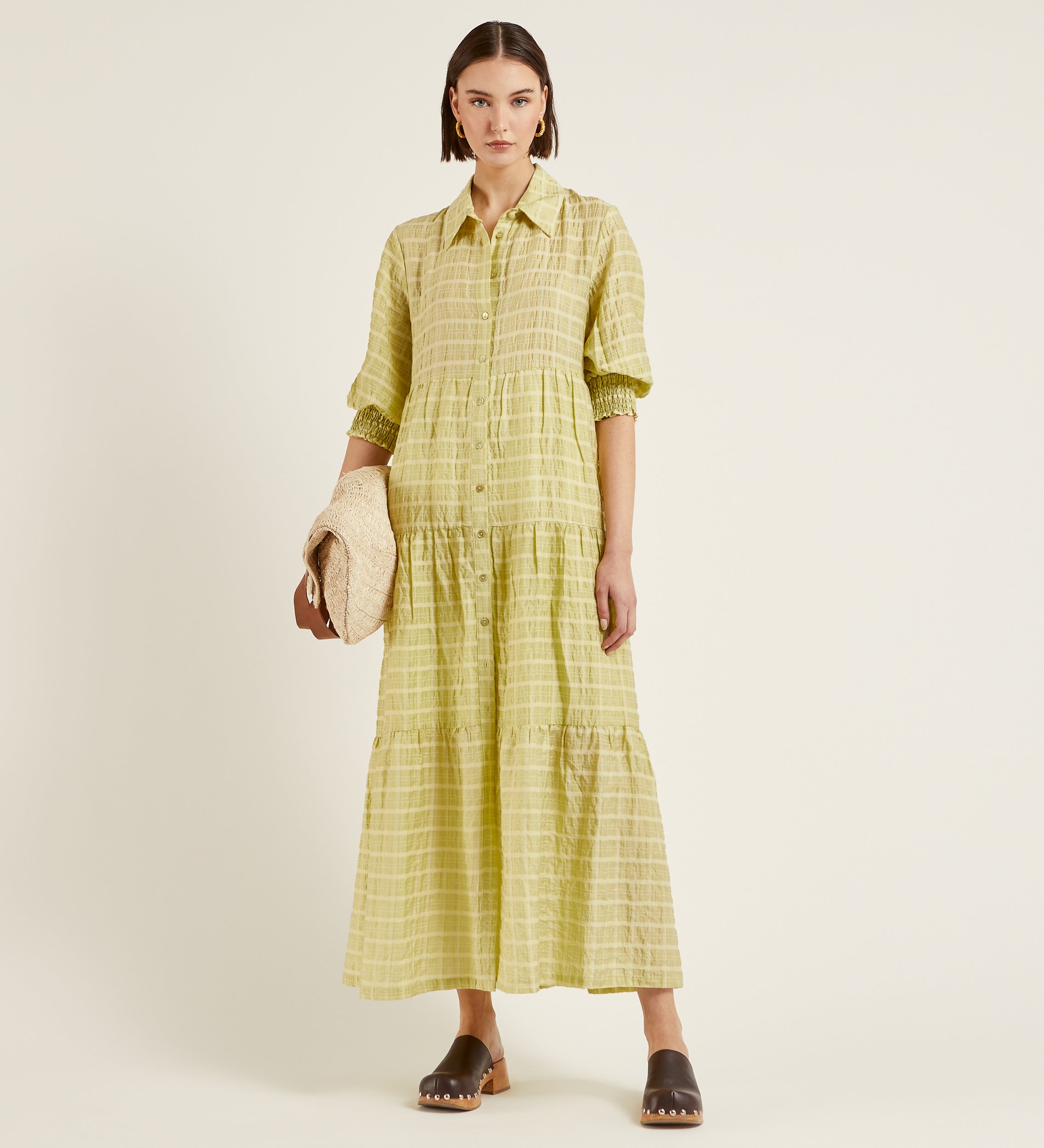 Textured shirt dress