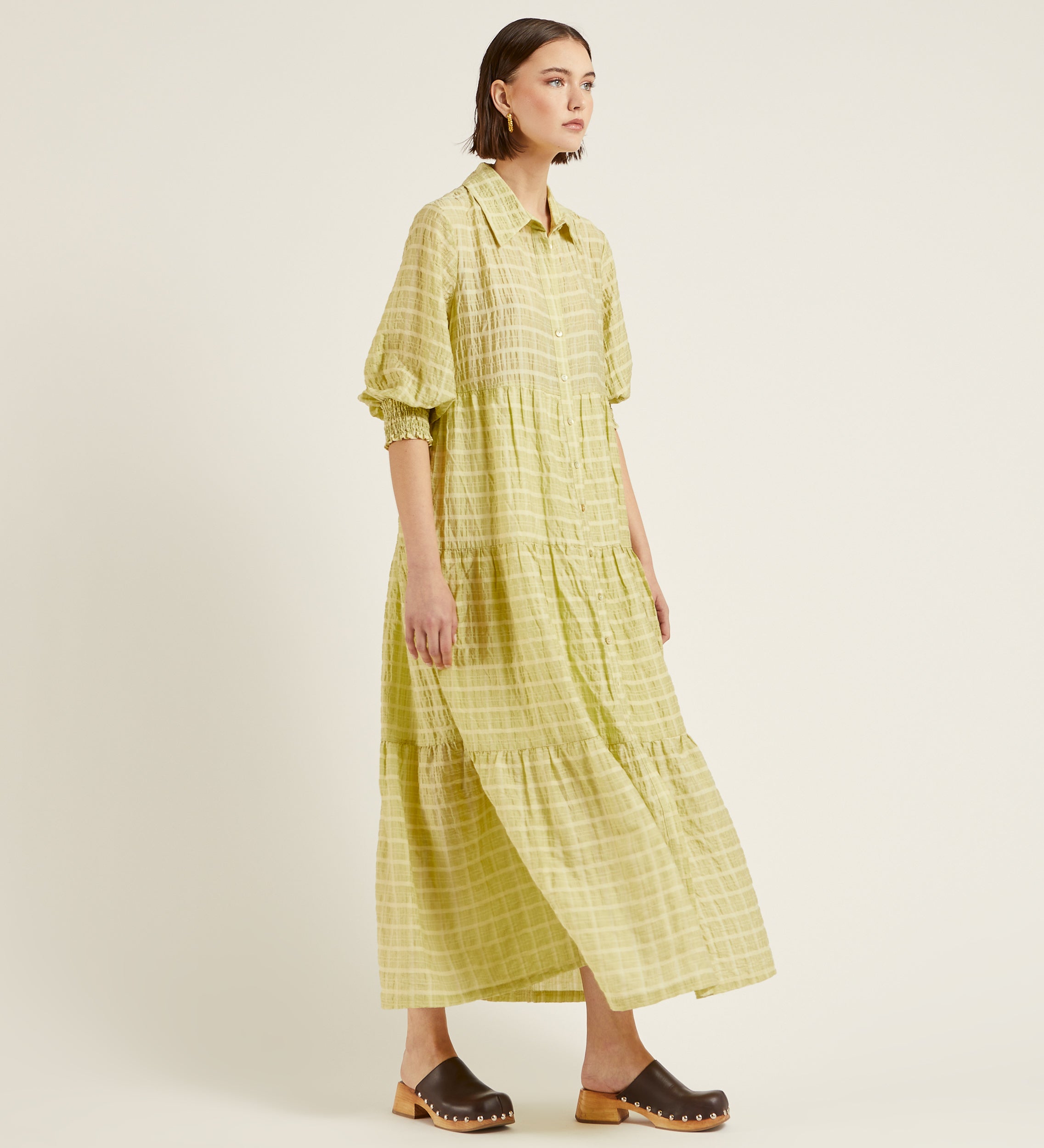 Textured shirt dress