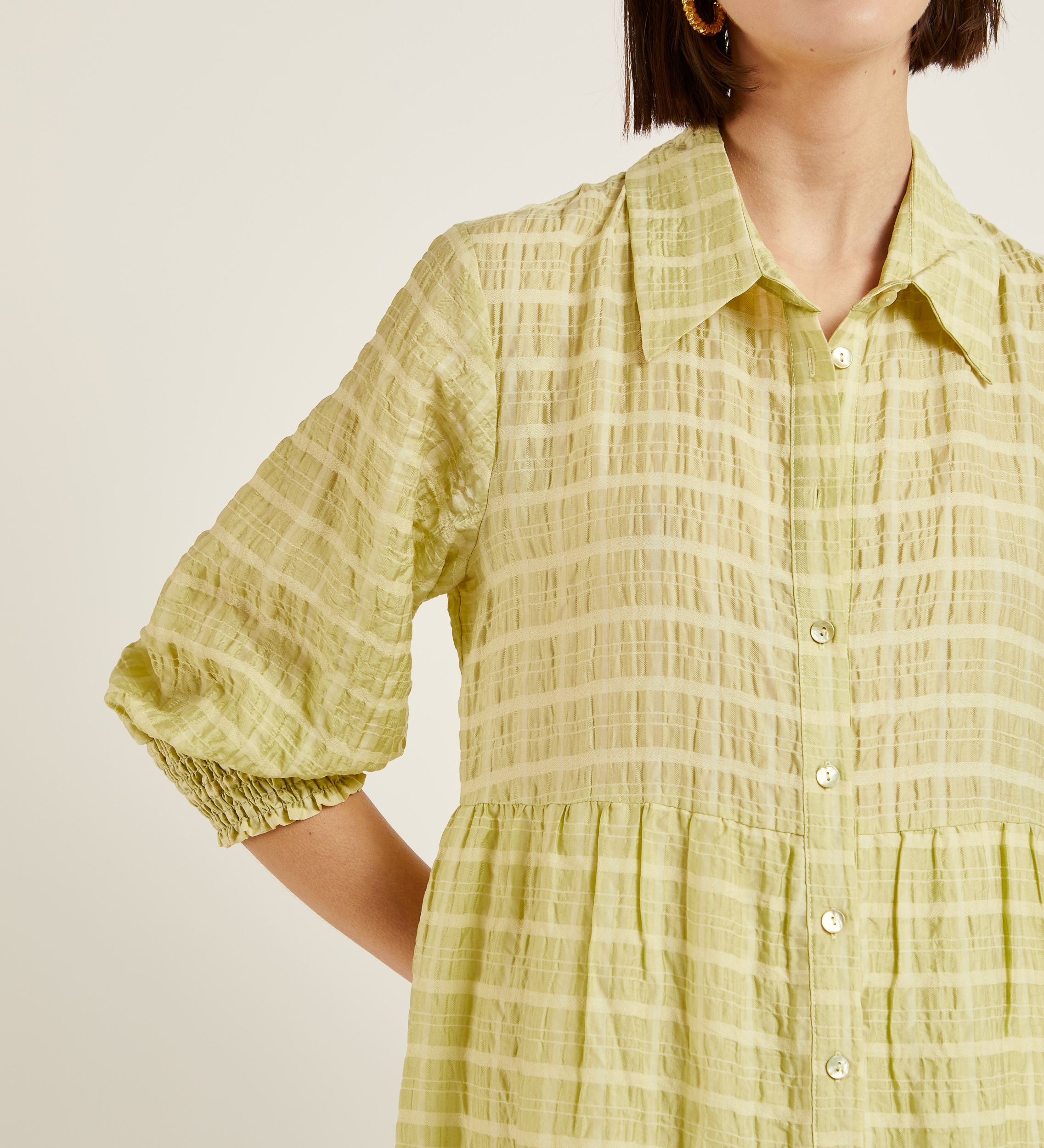 Textured shirt dress