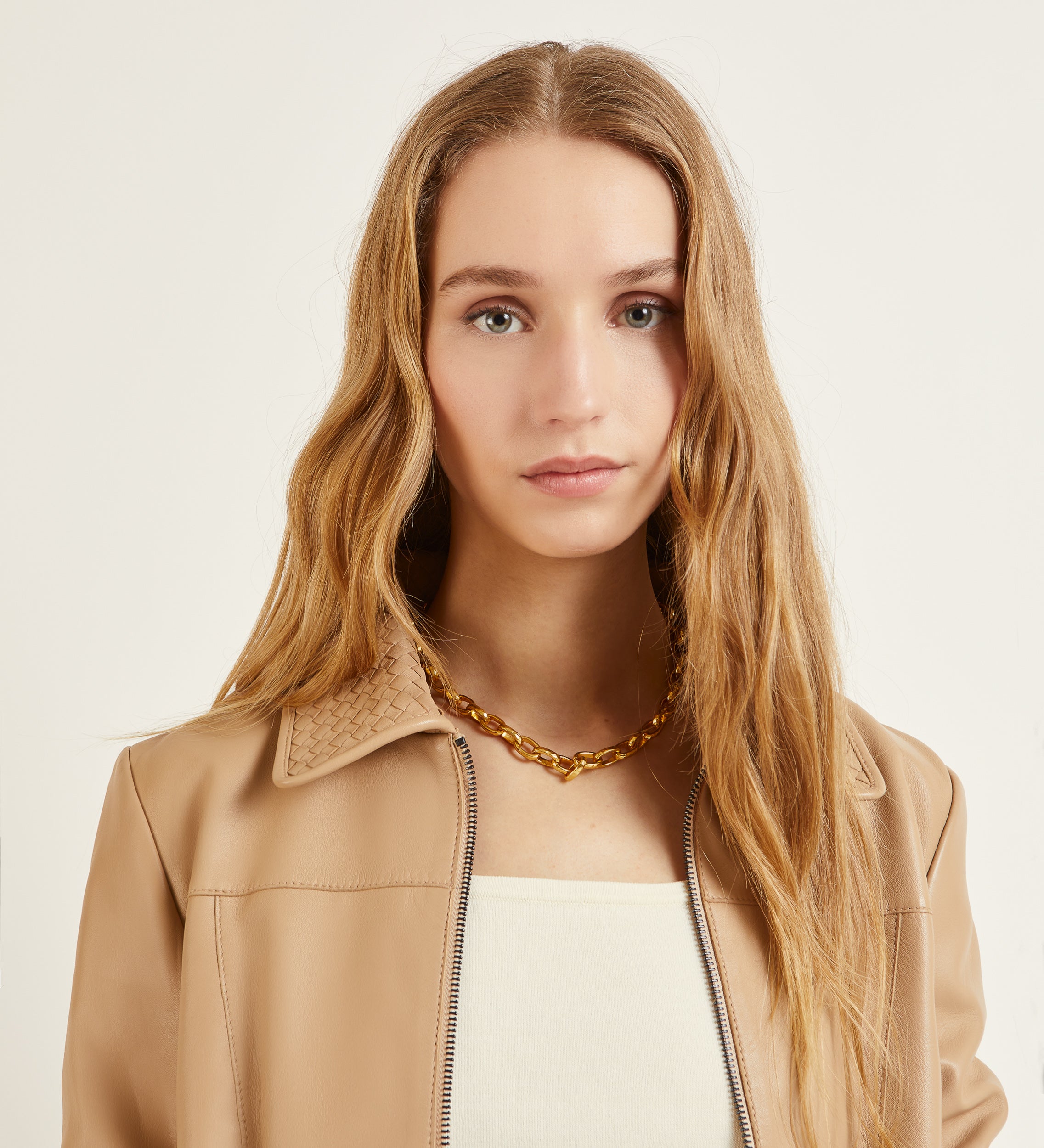 Veste en nappa tressé