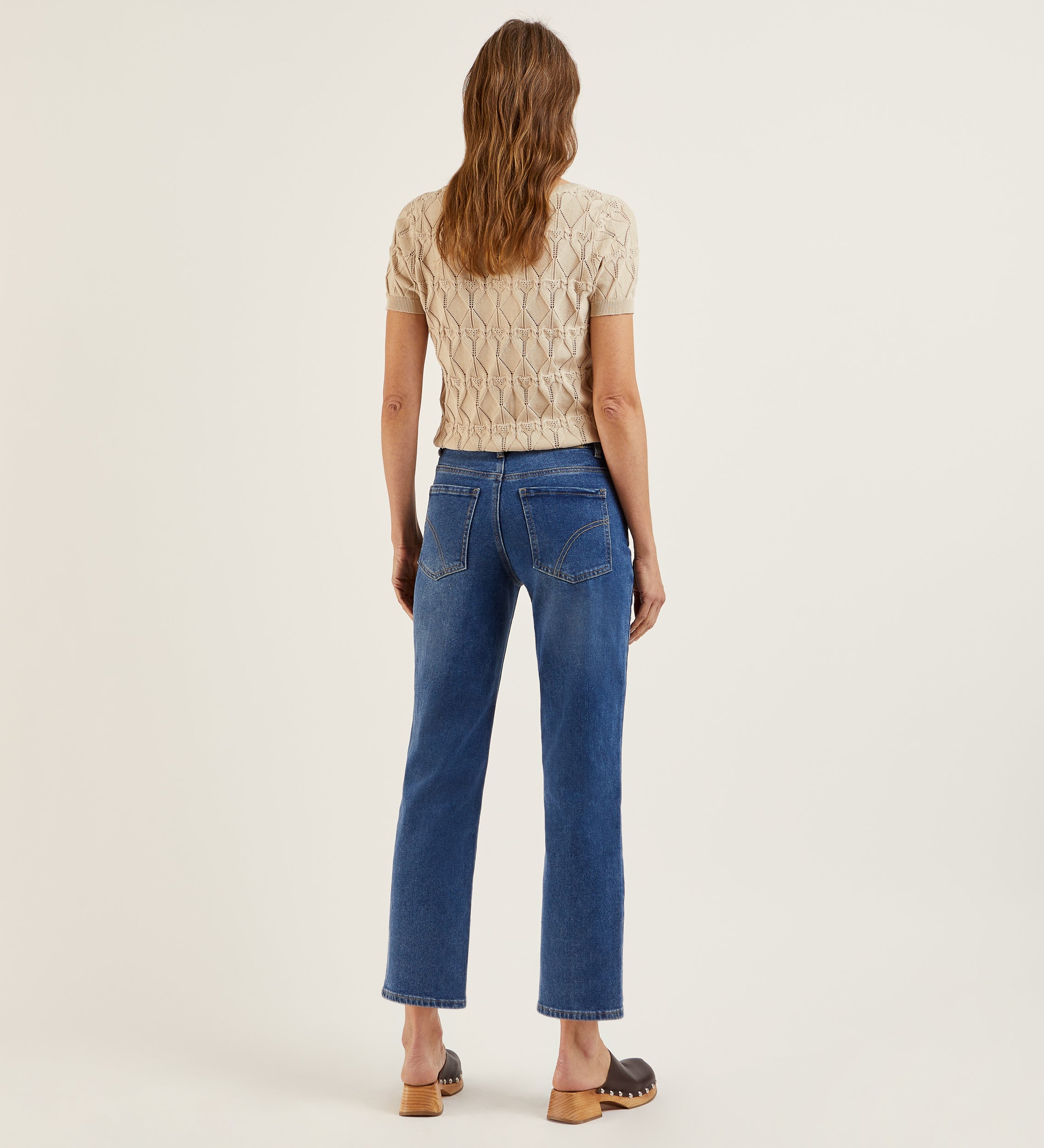 Straight denim pants