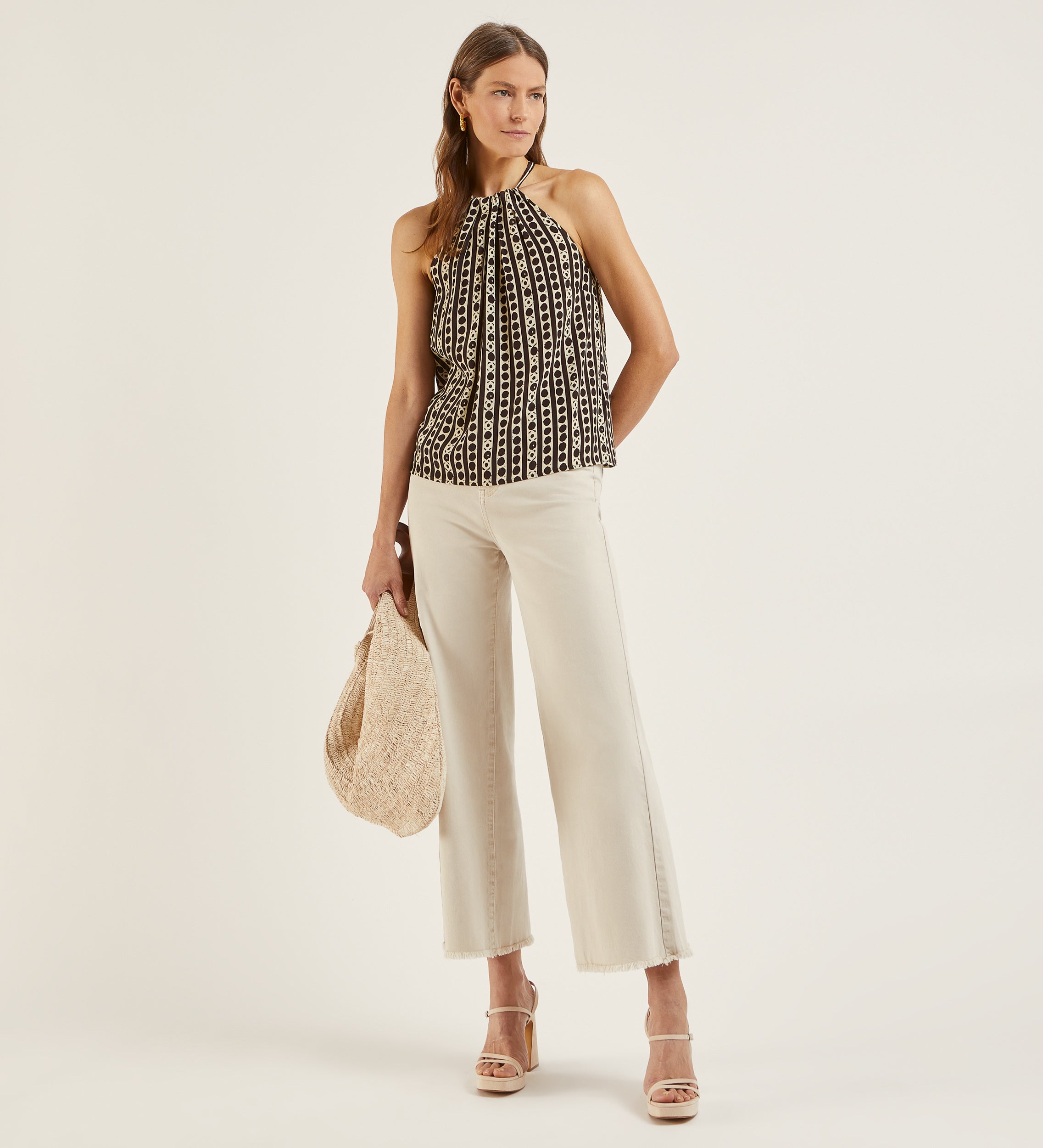 Printed halter top