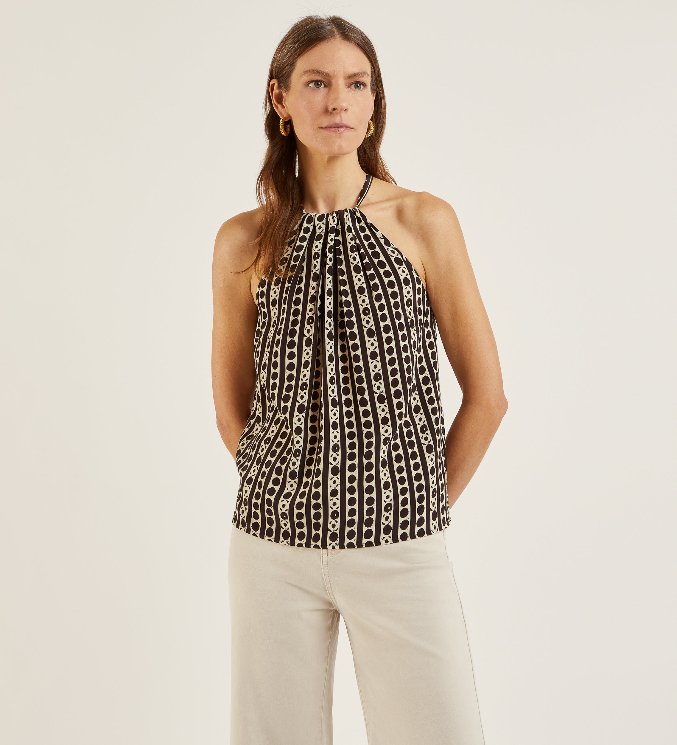 Printed halter top