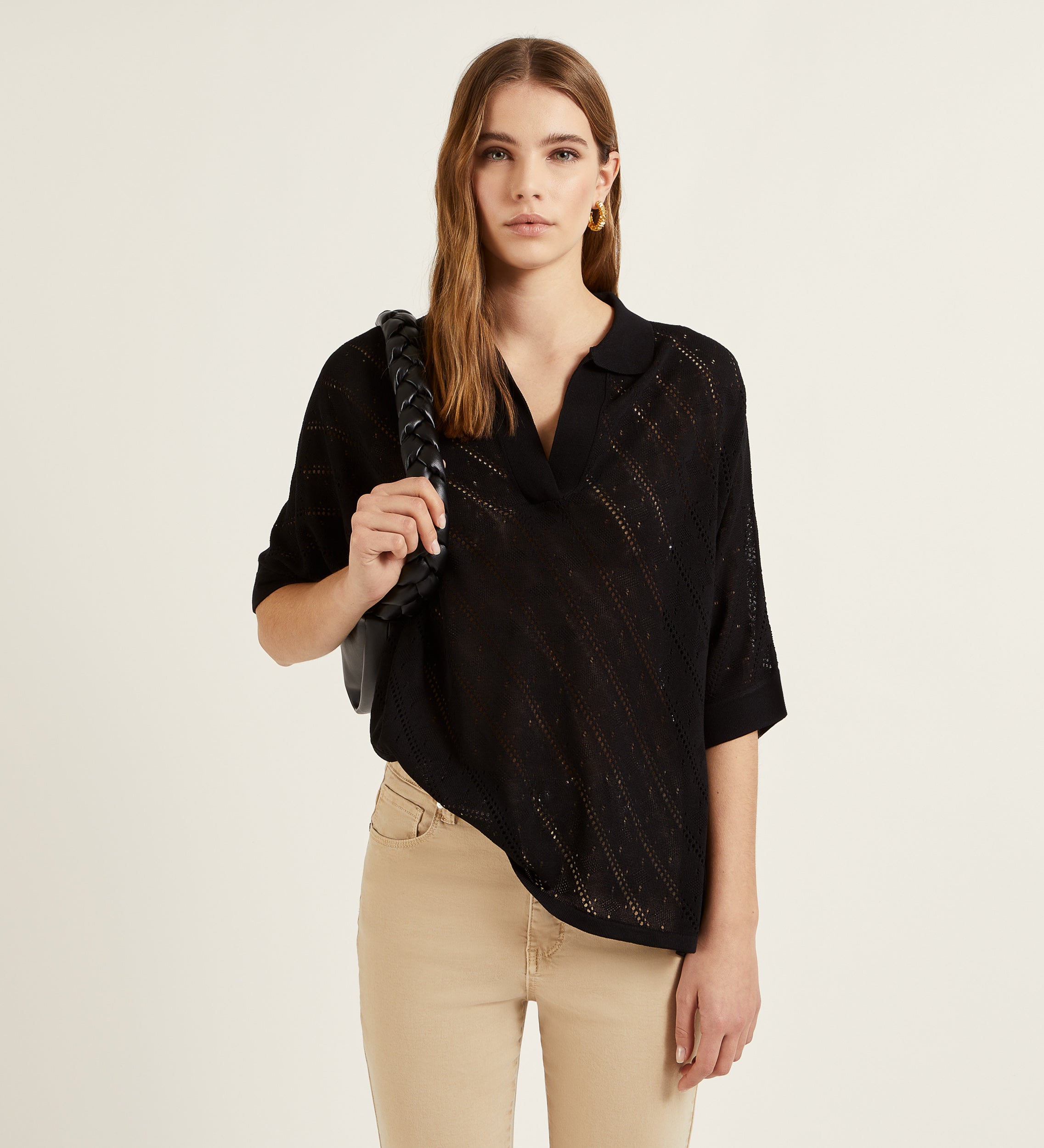 Top en maille ajourée oversize