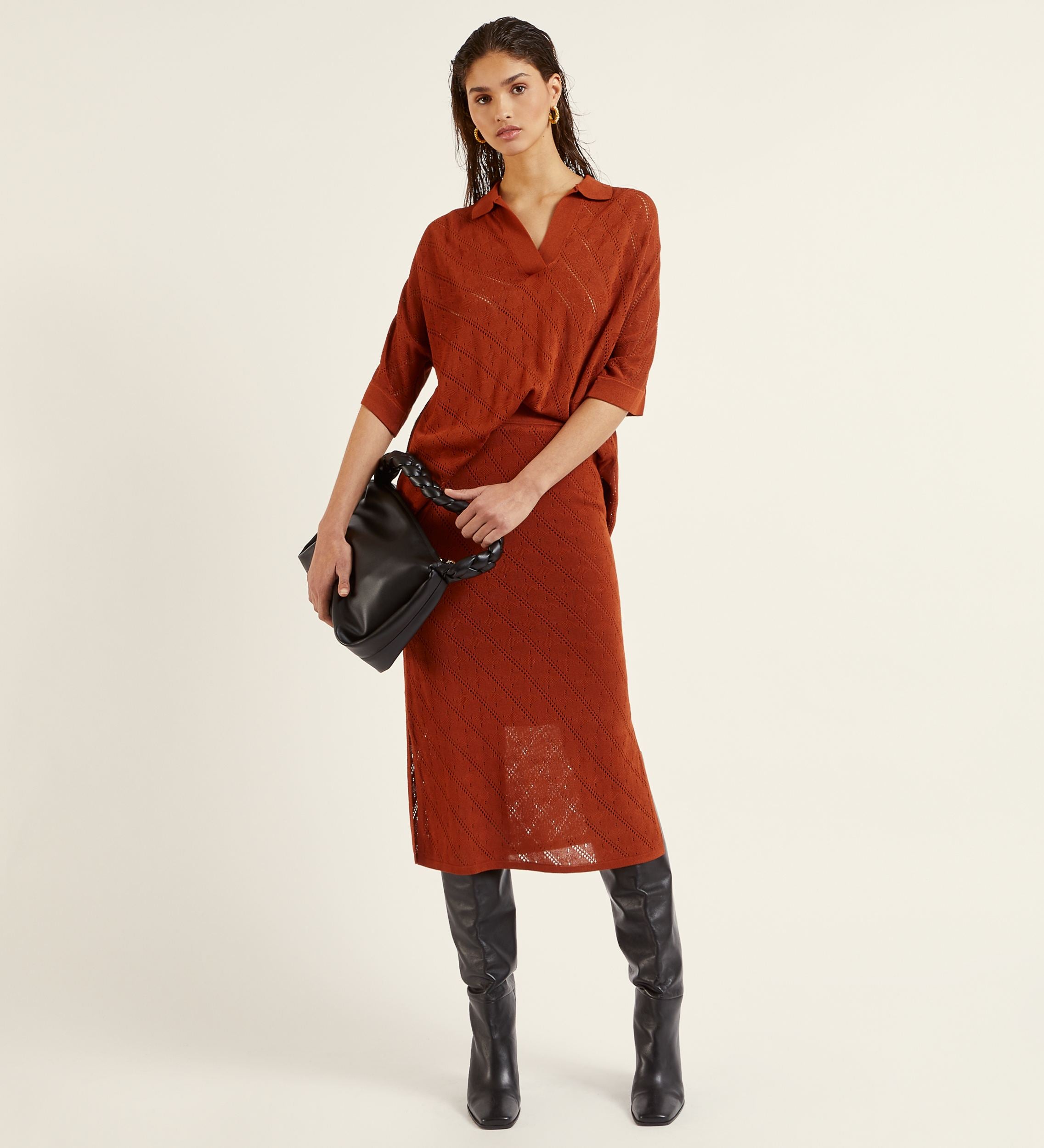 Top en maille ajourée oversize