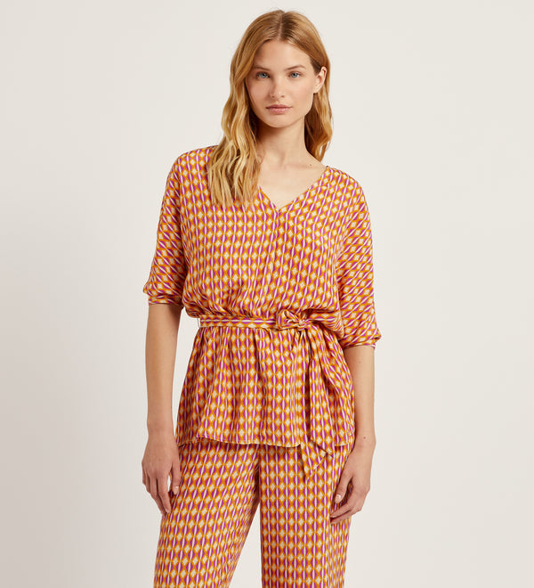 Oversized printed blouse