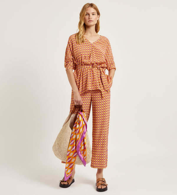 Pantalon large imprimé