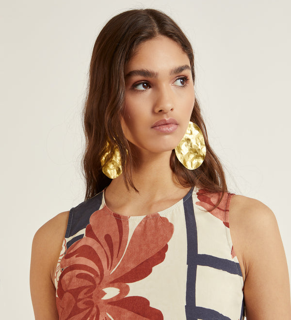 Printed linen dress