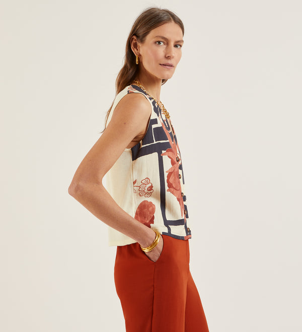 Combined knit top