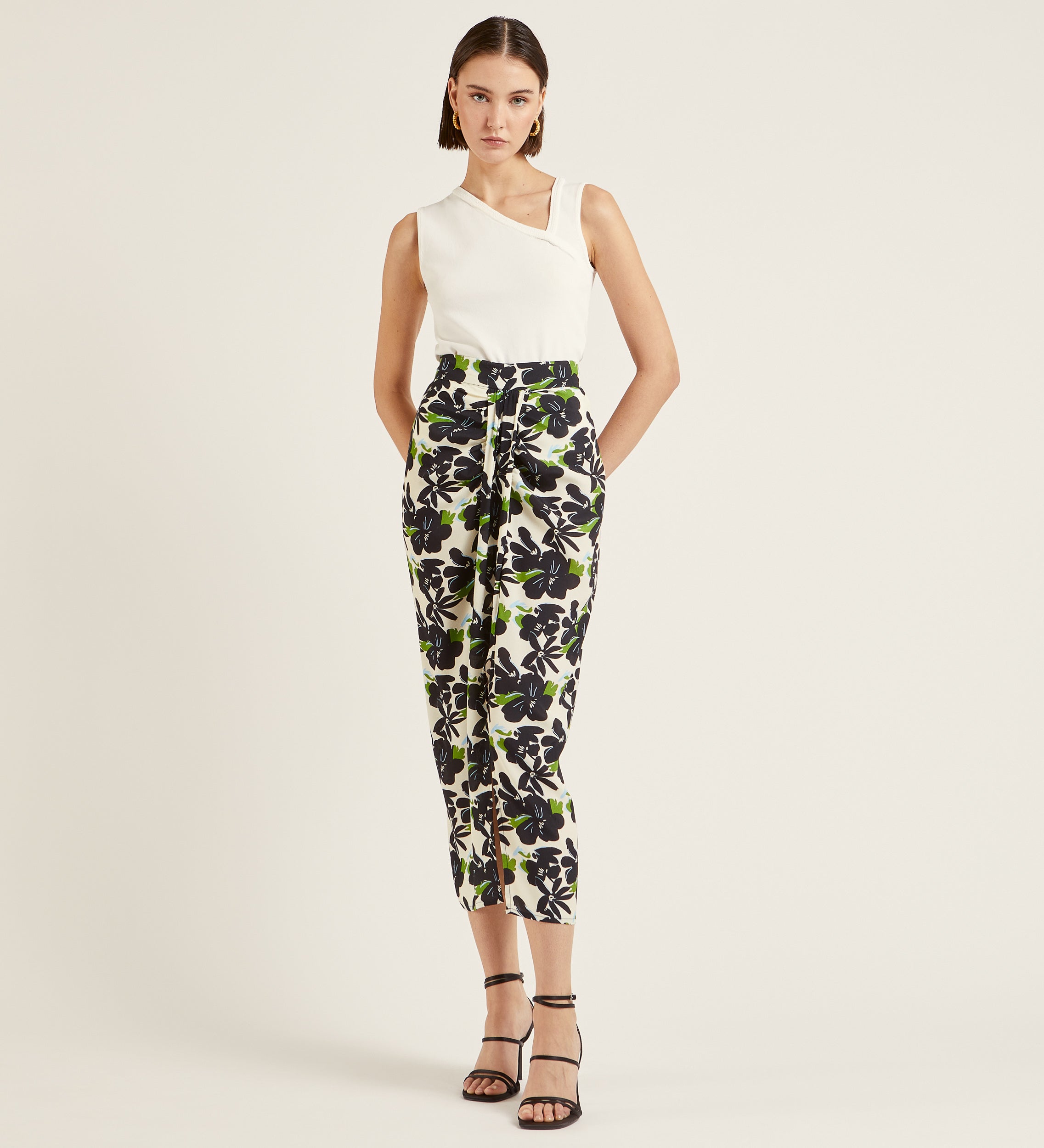 Printed midi skirt