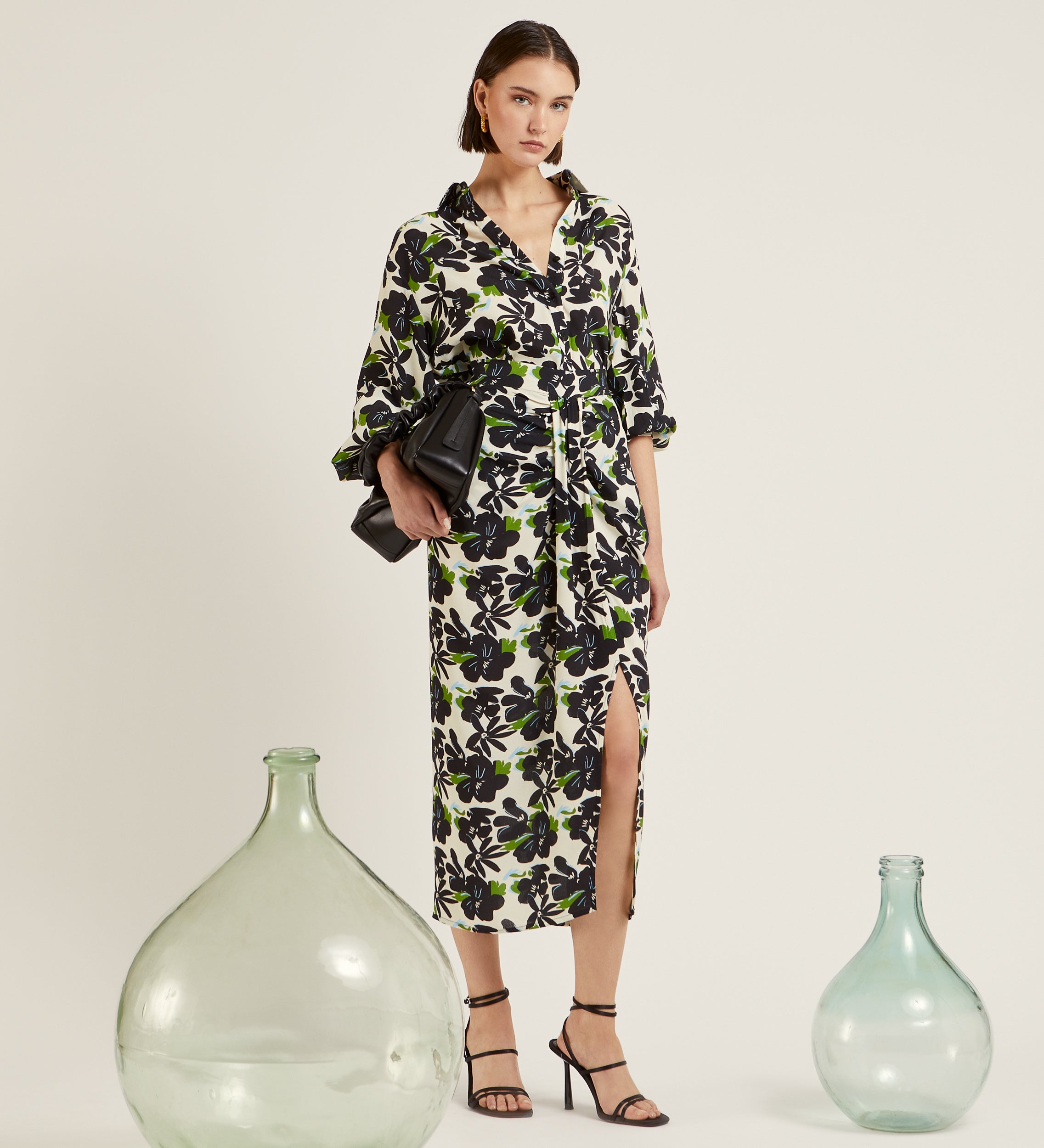 Blusa estampada manga abullonada