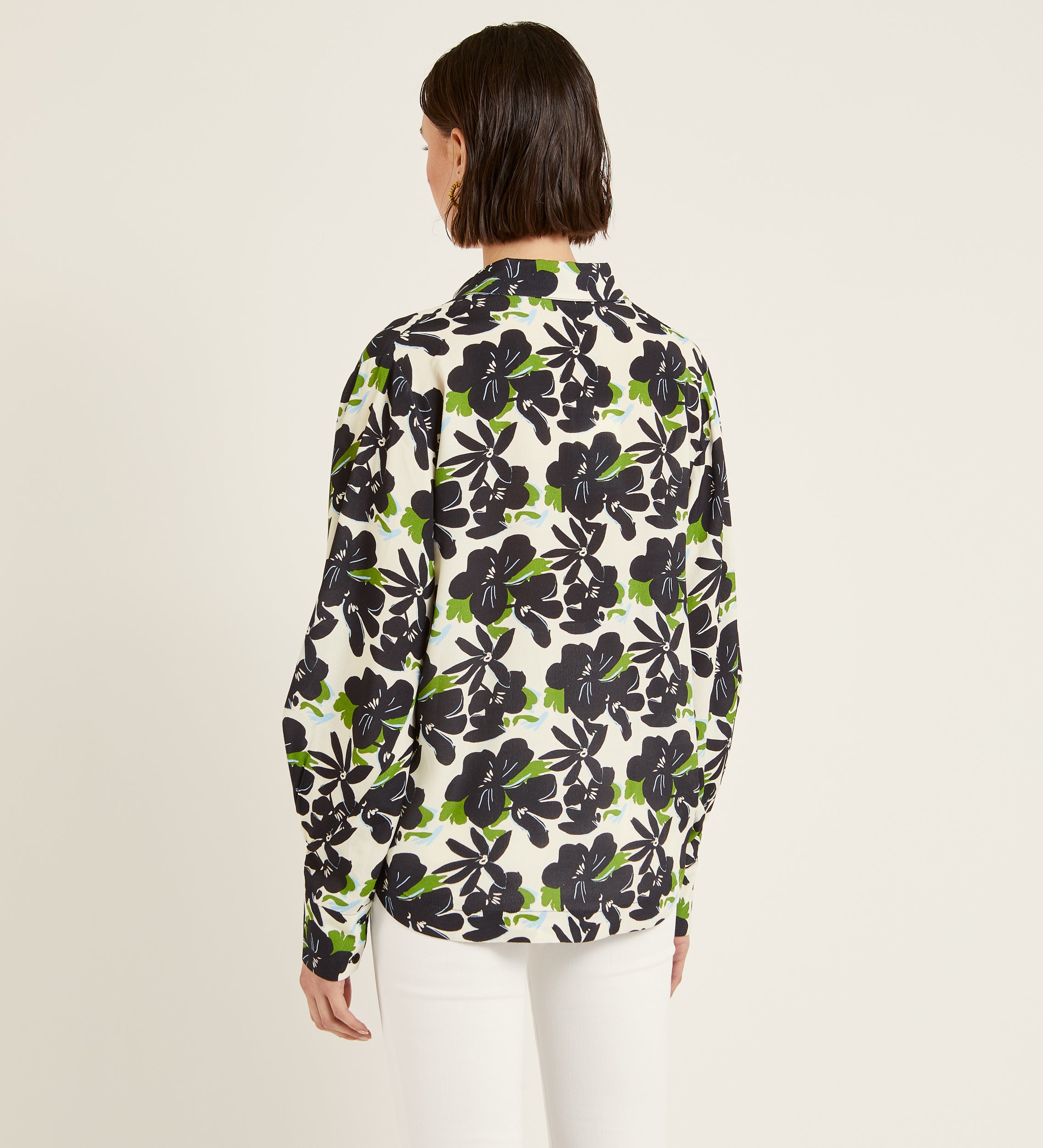 Blusa estampada manga abullonada