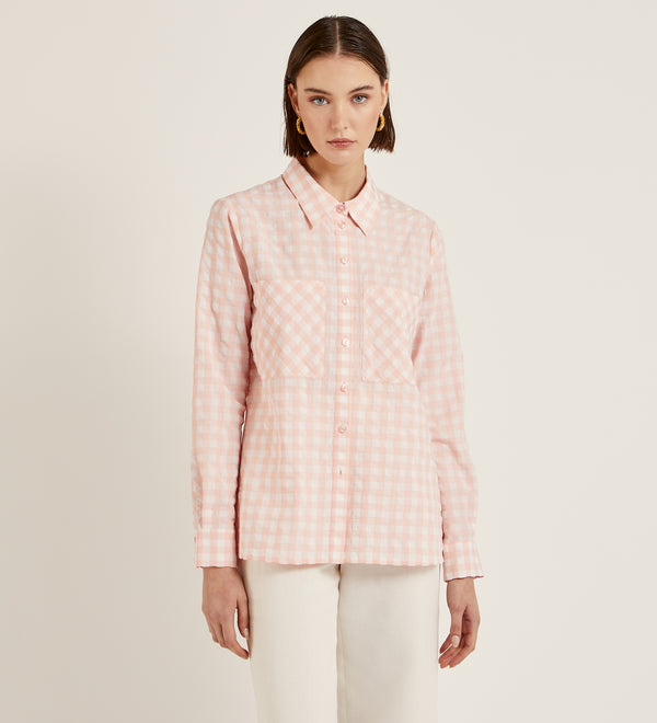 Gingham shirt blouse