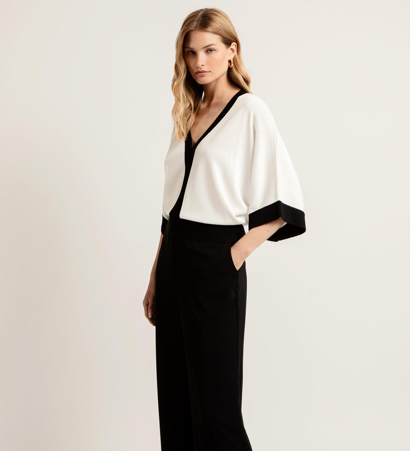 Jersey bicolor escote V