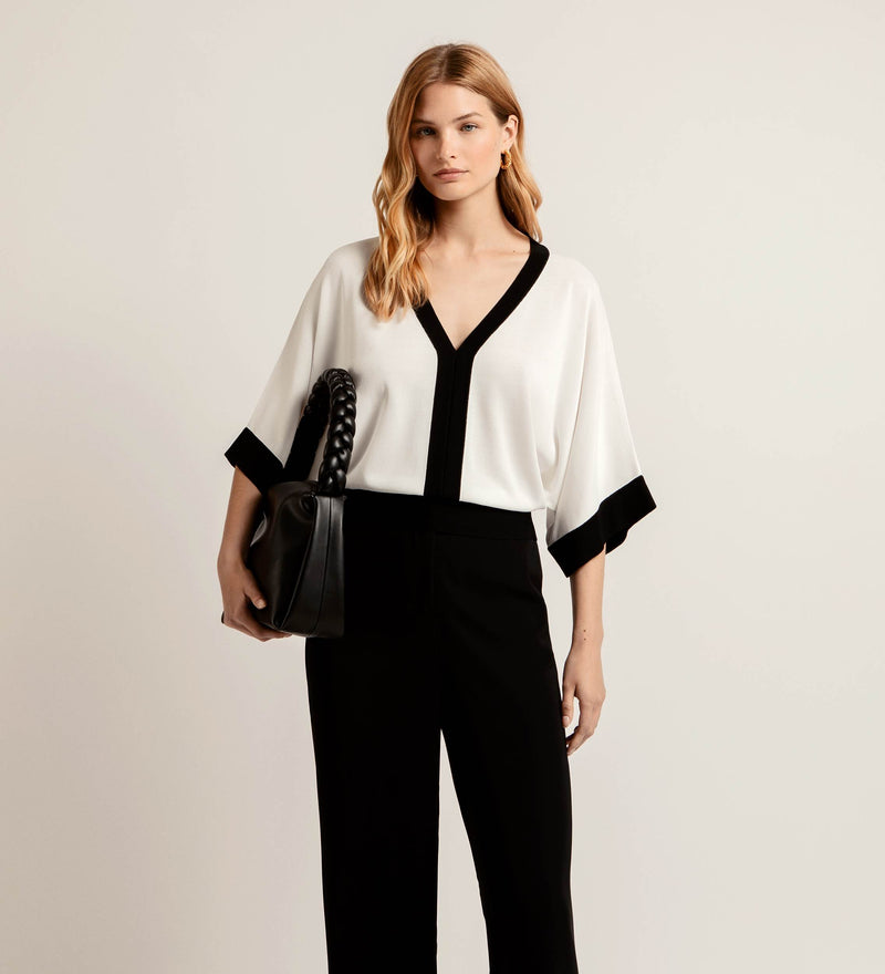 Jersey bicolor escote V