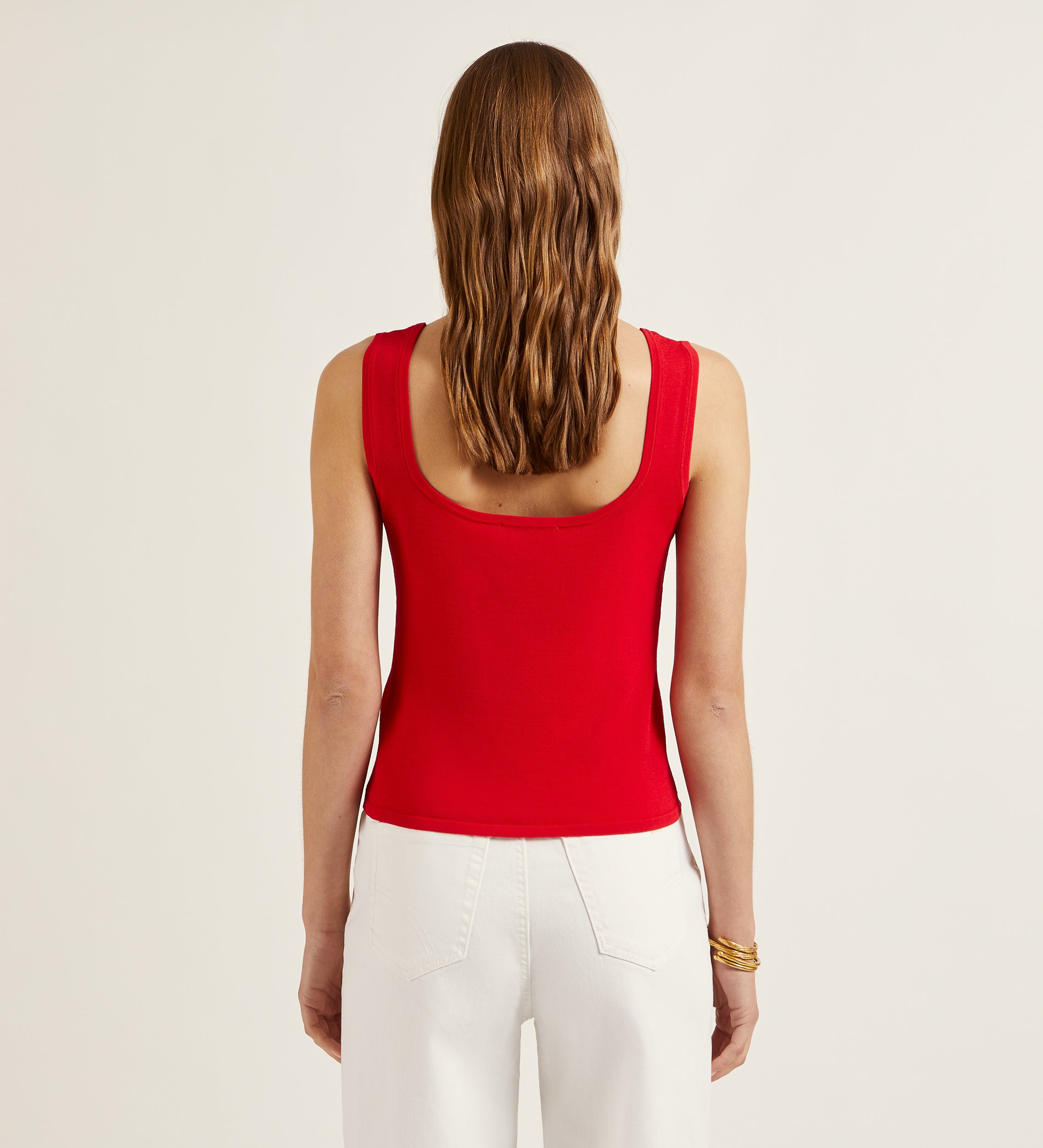Wide strap knit top