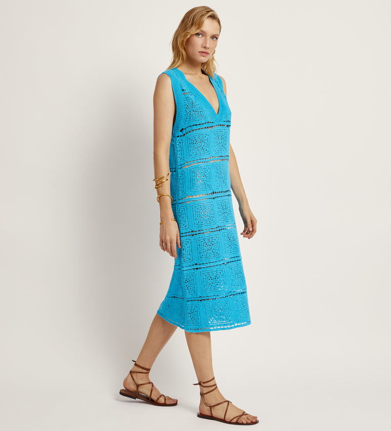 Vestido midi crochet