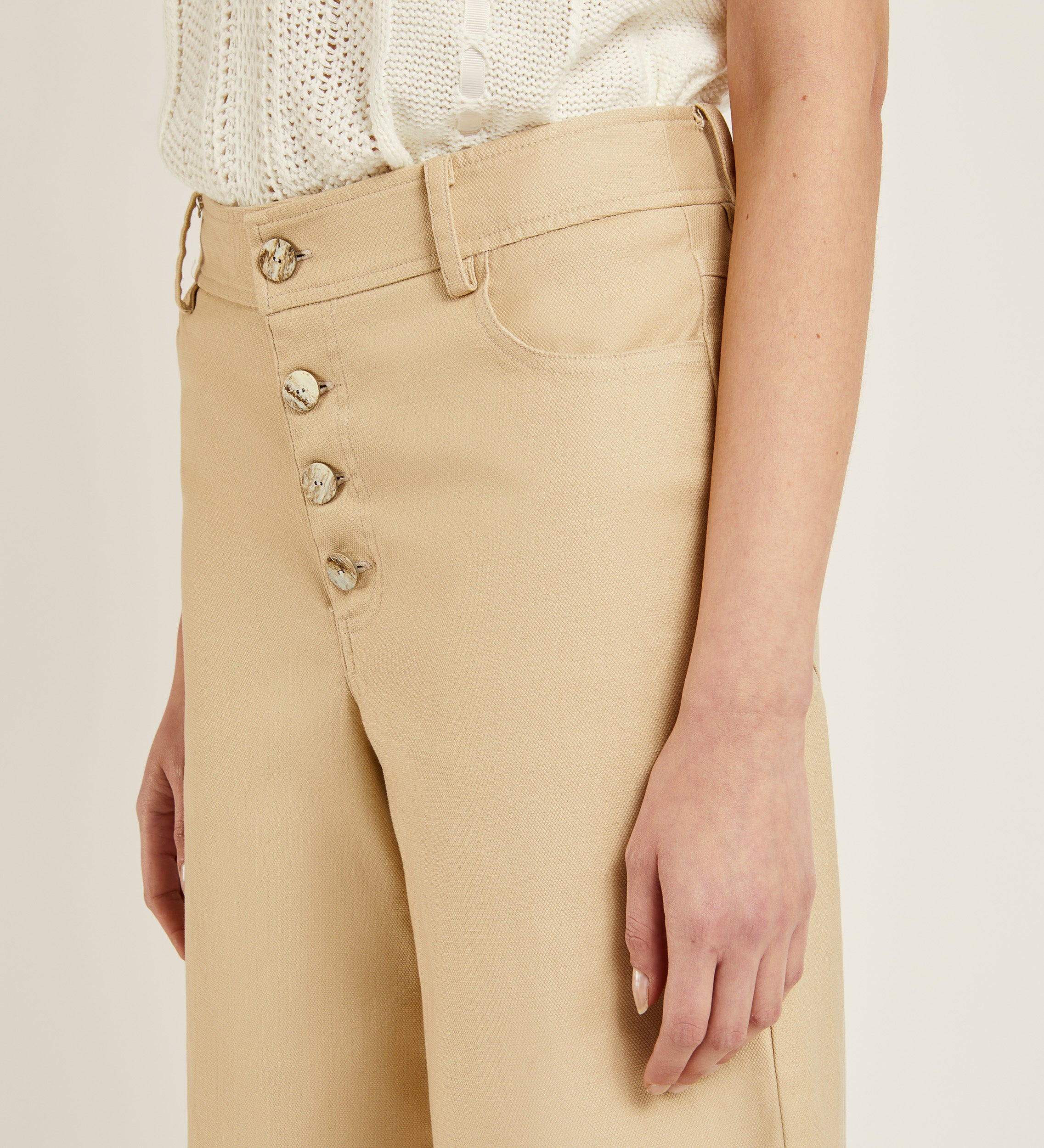 Pantalon crop ancho