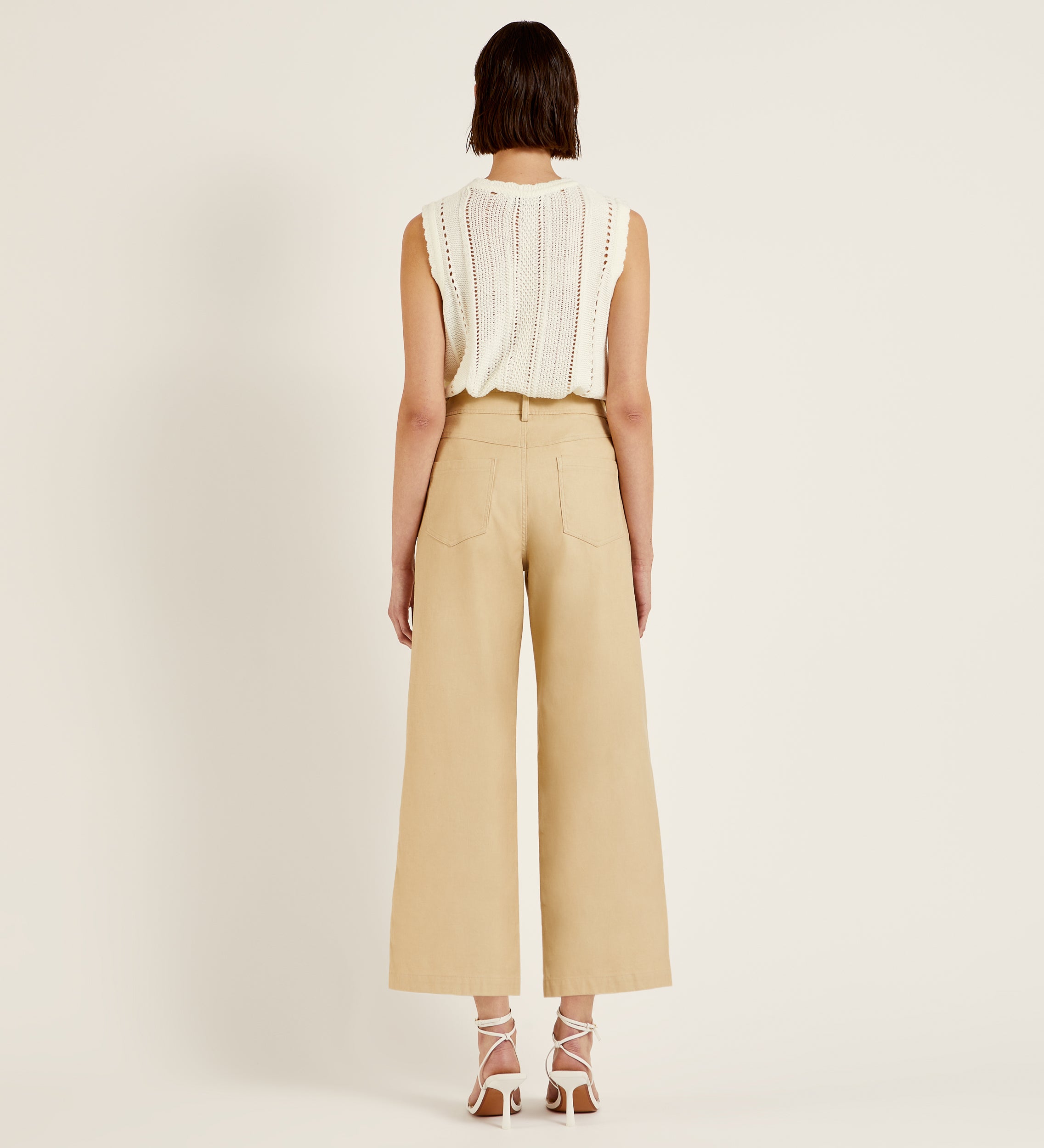 Pantalon crop ancho