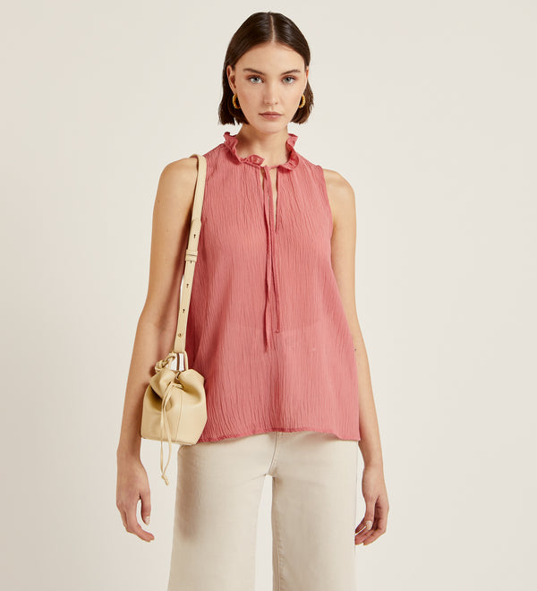 Textured fabric blouse