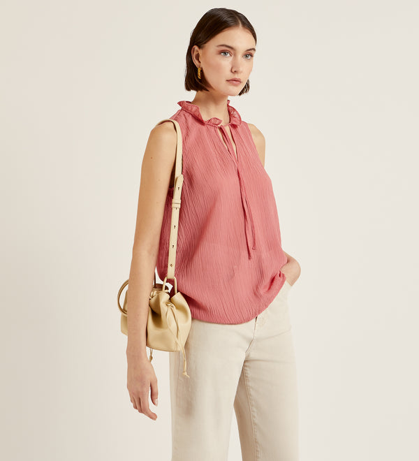 Textured fabric blouse