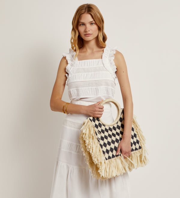 Ruffle midi skirt