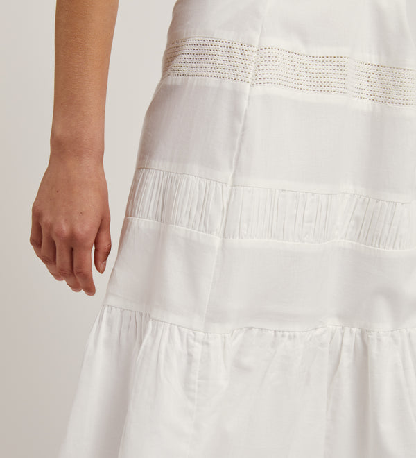 Ruffle midi skirt